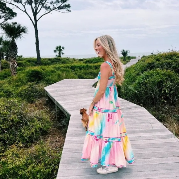 Hunter Bell Rita Dress Multi Flower Maxi Multicolor Size XS - Picture 10 of 10